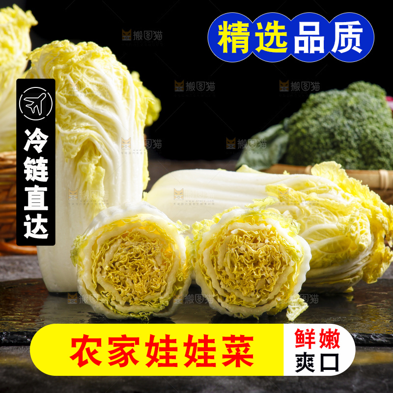 深底上的娃娃菜