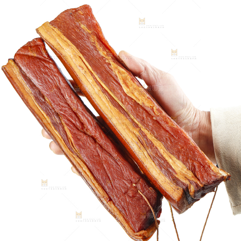 白底上的腊肉