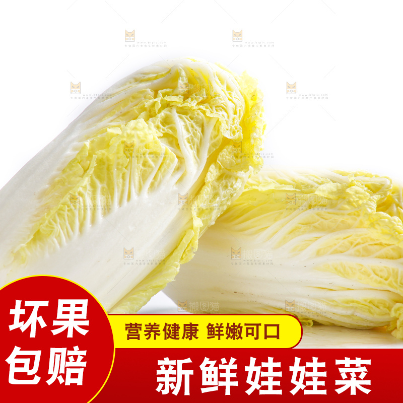 白底上的娃娃菜