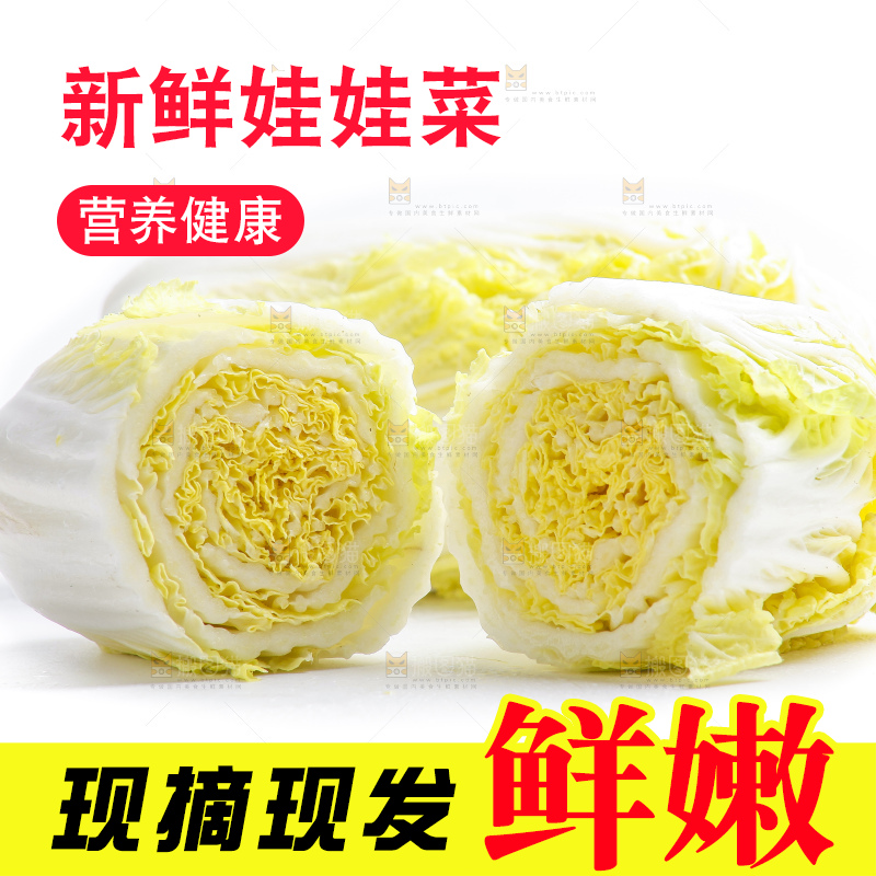 白底上的娃娃菜