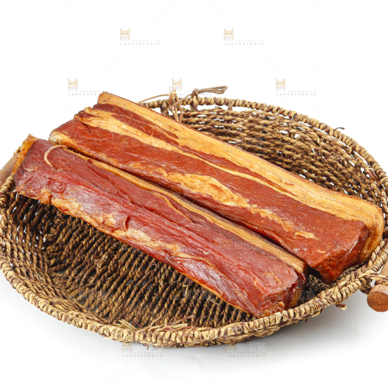 白底上的腊肉