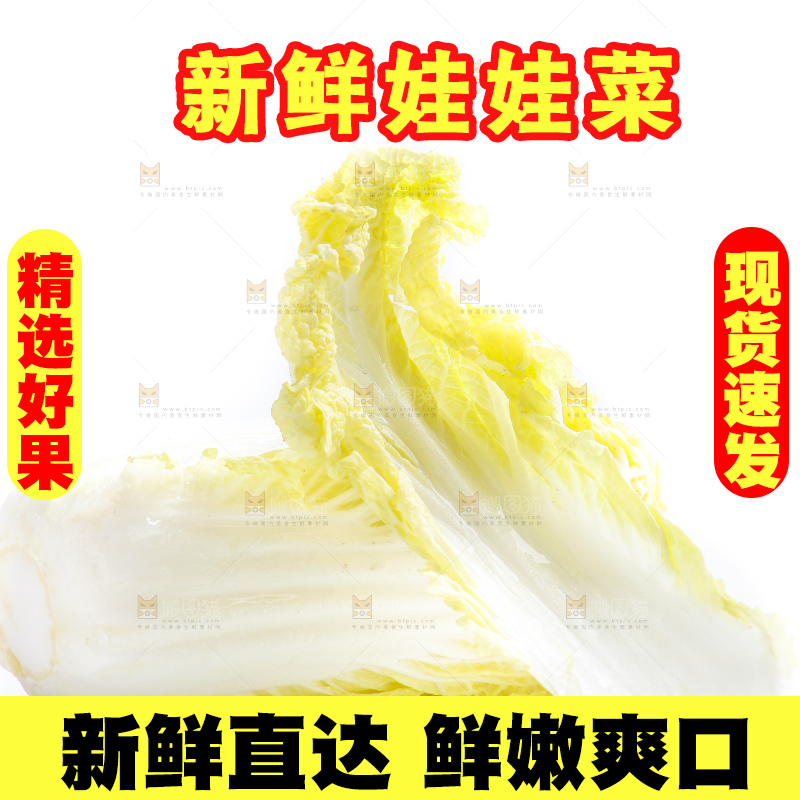 白底上的娃娃菜