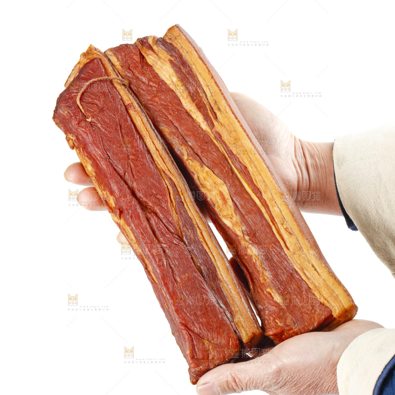 白底上的腊肉