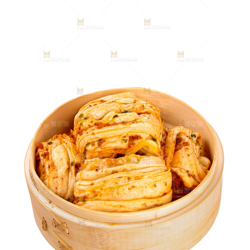 白底上的猪肉花卷
