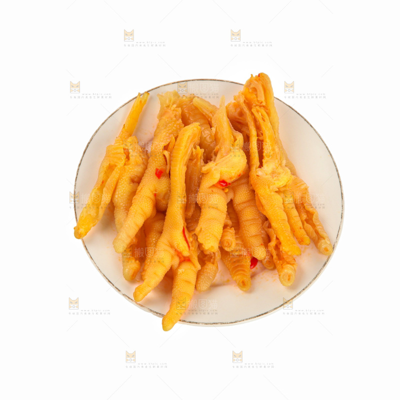 白底上的无骨鸡爪