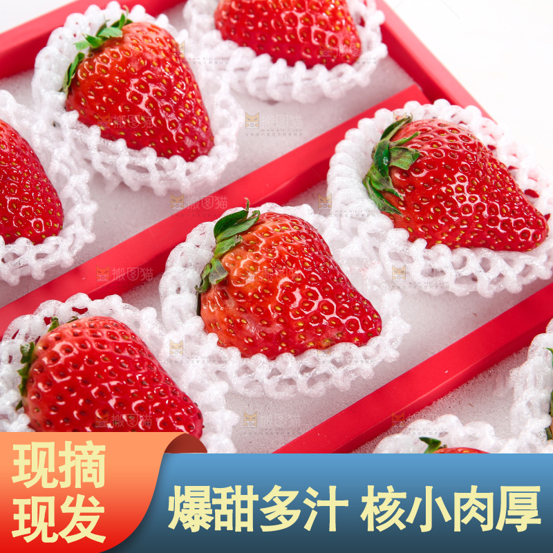 白底上的草莓