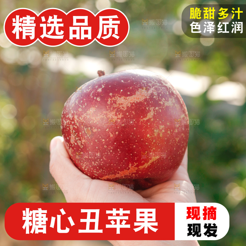 手里拿着丑苹果