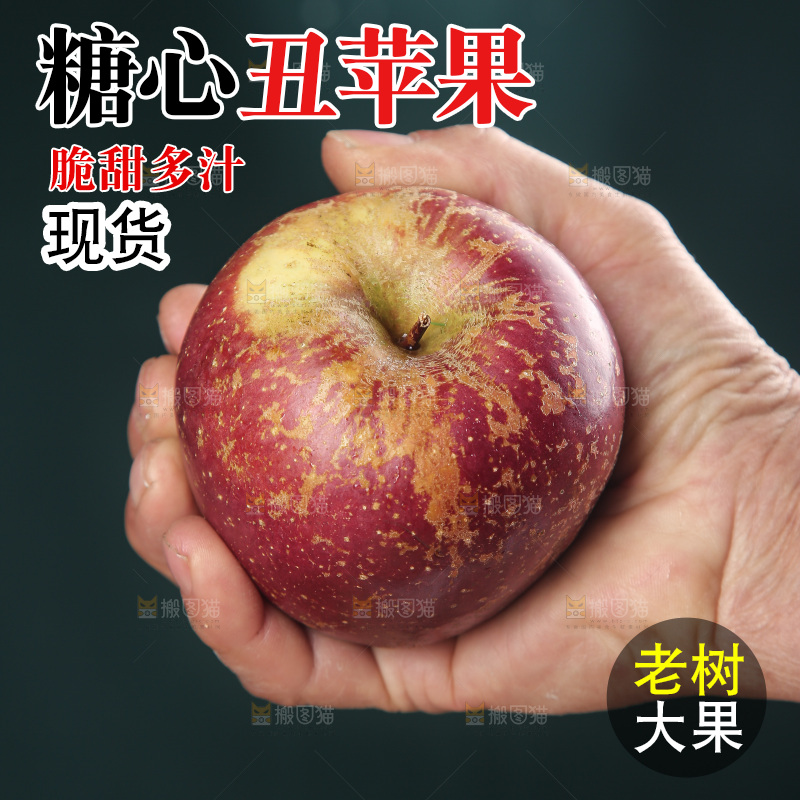 深底上手里拿着丑苹果