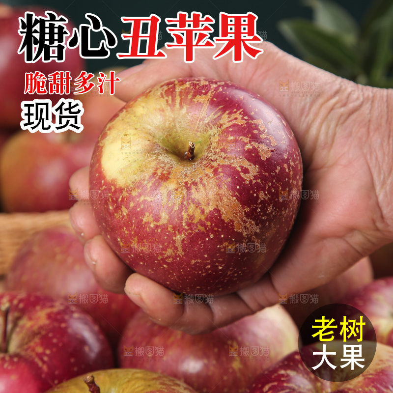 深底上手里拿着丑苹果