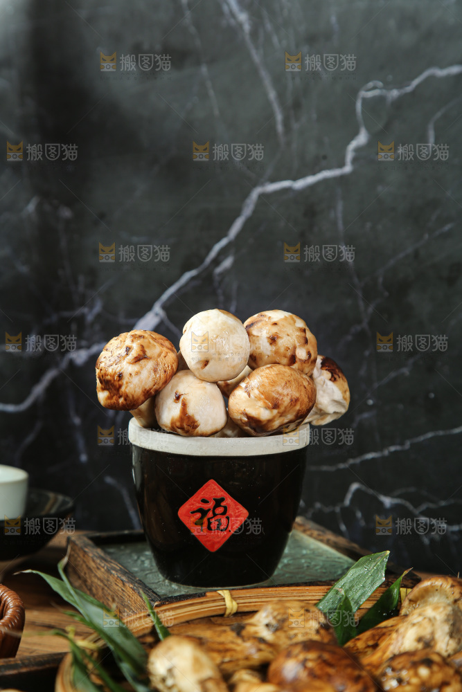 深底上的松茸菇