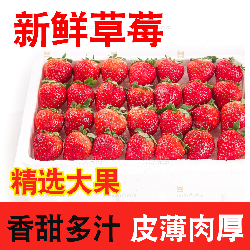 白底上的草莓