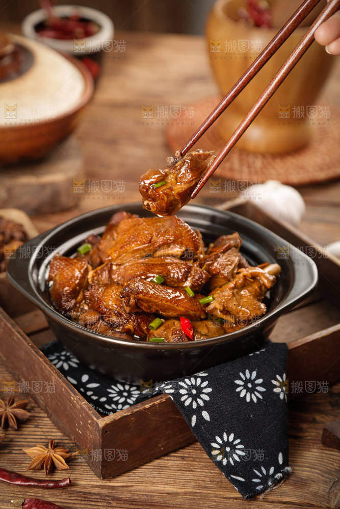 深底上的炖鹅肉