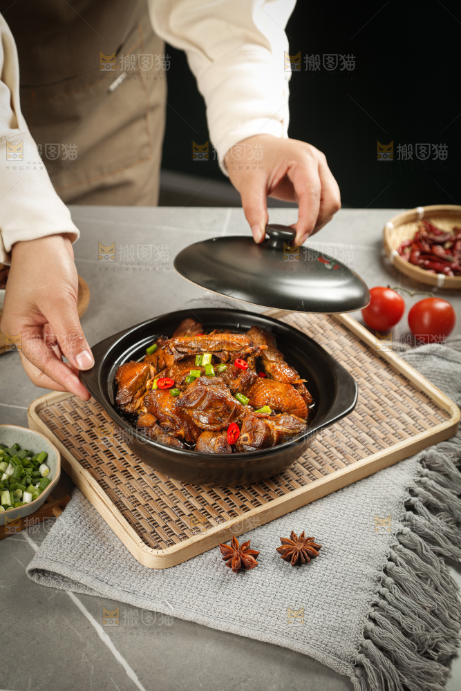 深底上的炖鹅肉