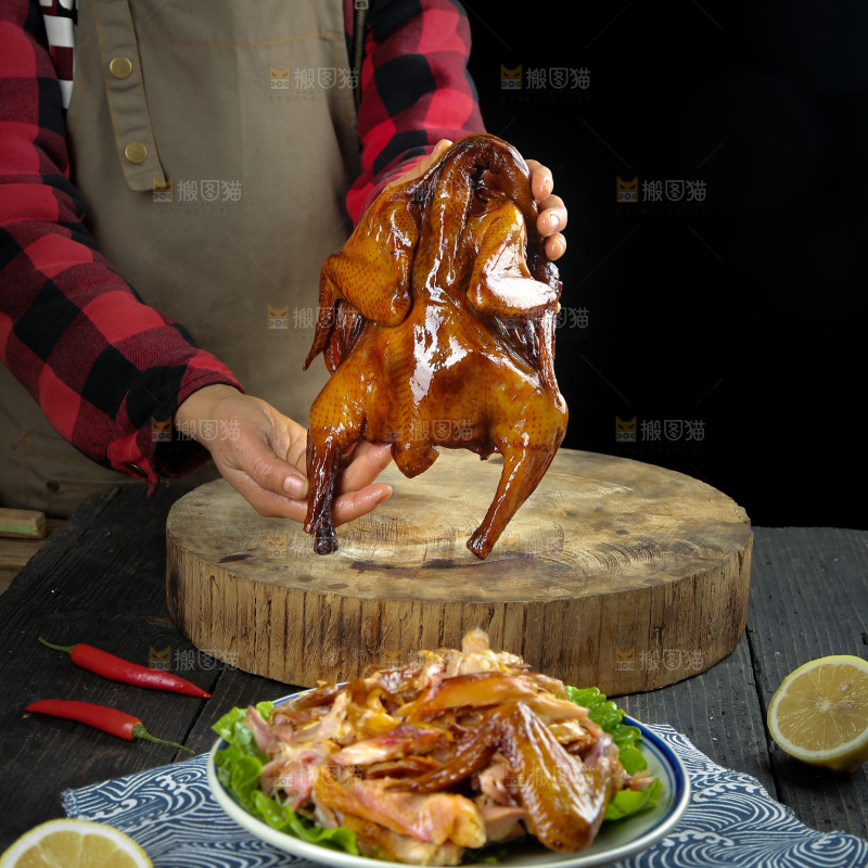 深底上的腊鸭
