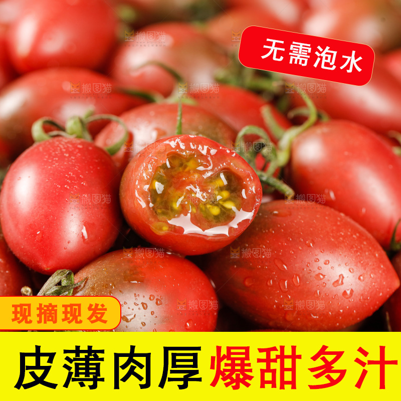 手里拿着混色小番茄