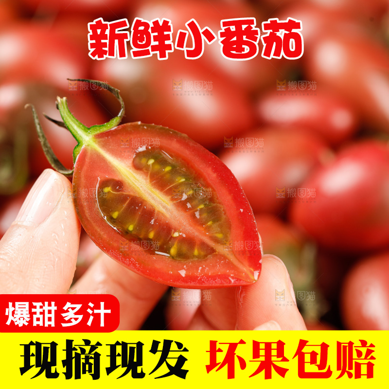 手里拿着混色小番茄