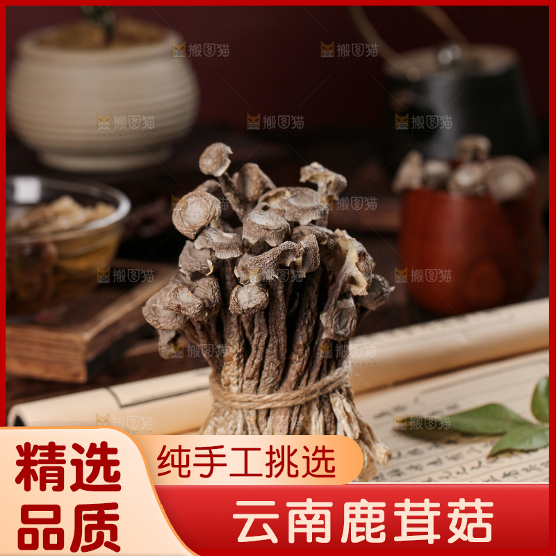 深底上的鹿茸菇