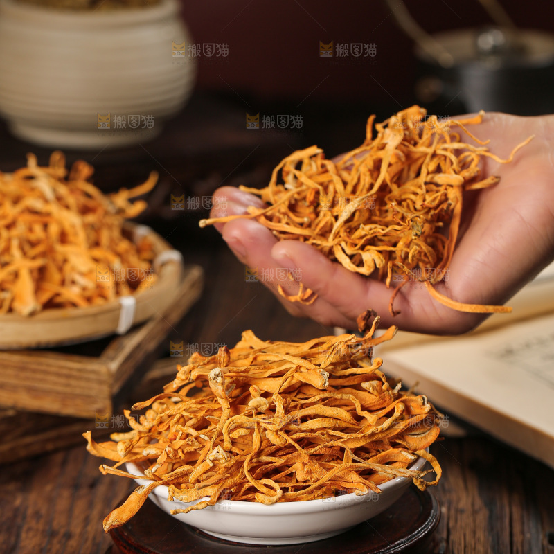 深底上的虫草花