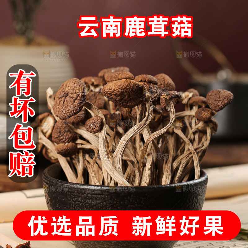深底上的鹿茸菇