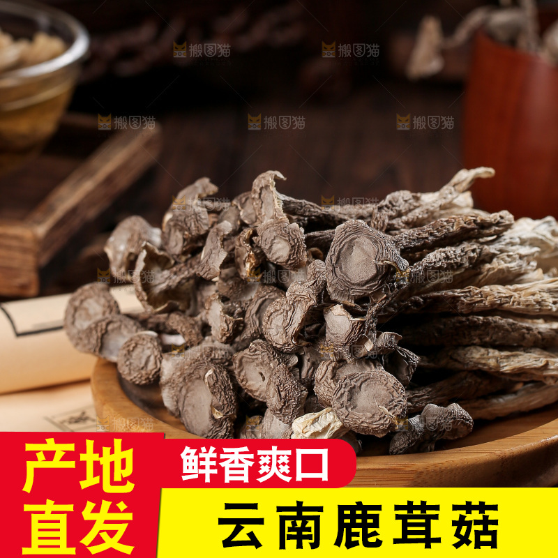 深底上的鹿茸菇