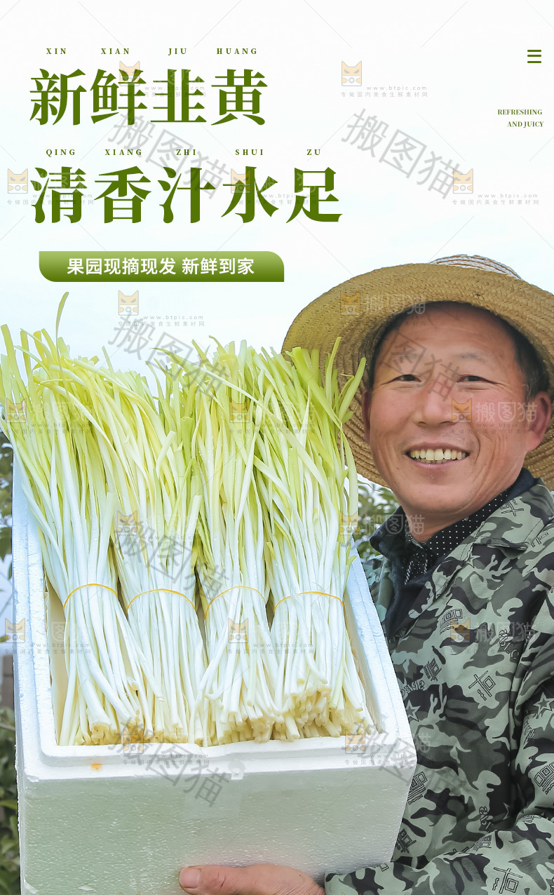 农家自种韭黄详情页