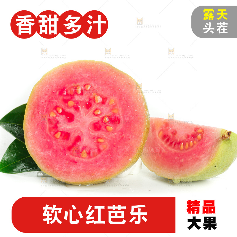 白底上的红心芭乐