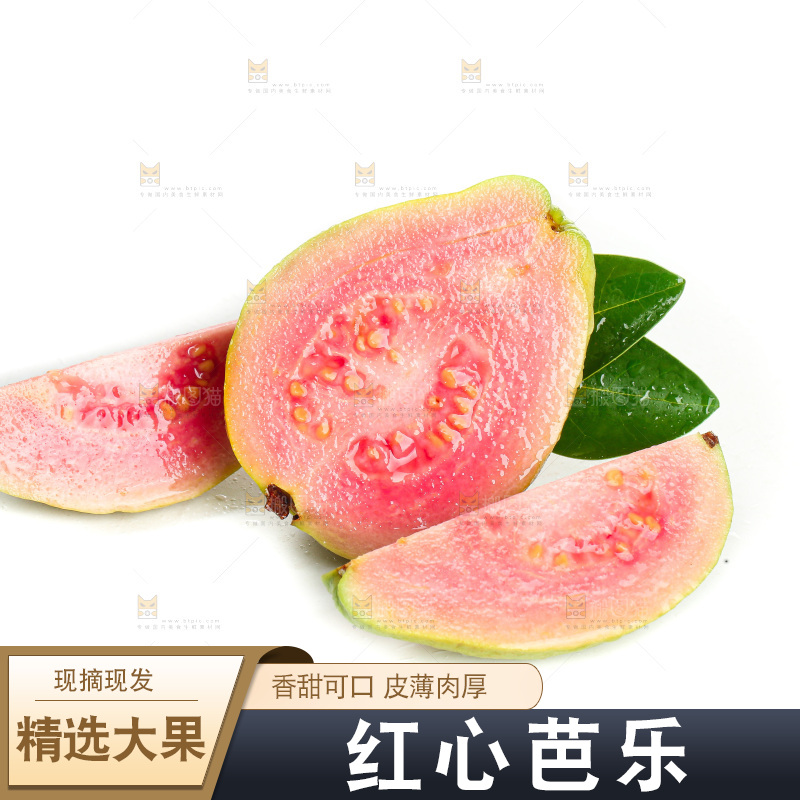 白底上的红心芭乐