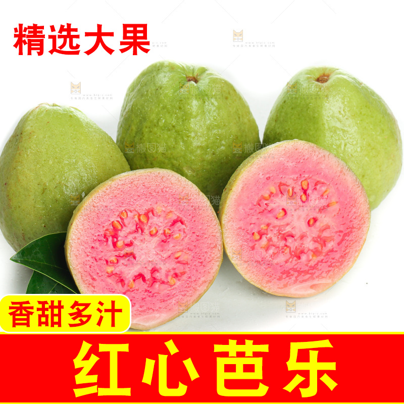 白底上的红心芭乐