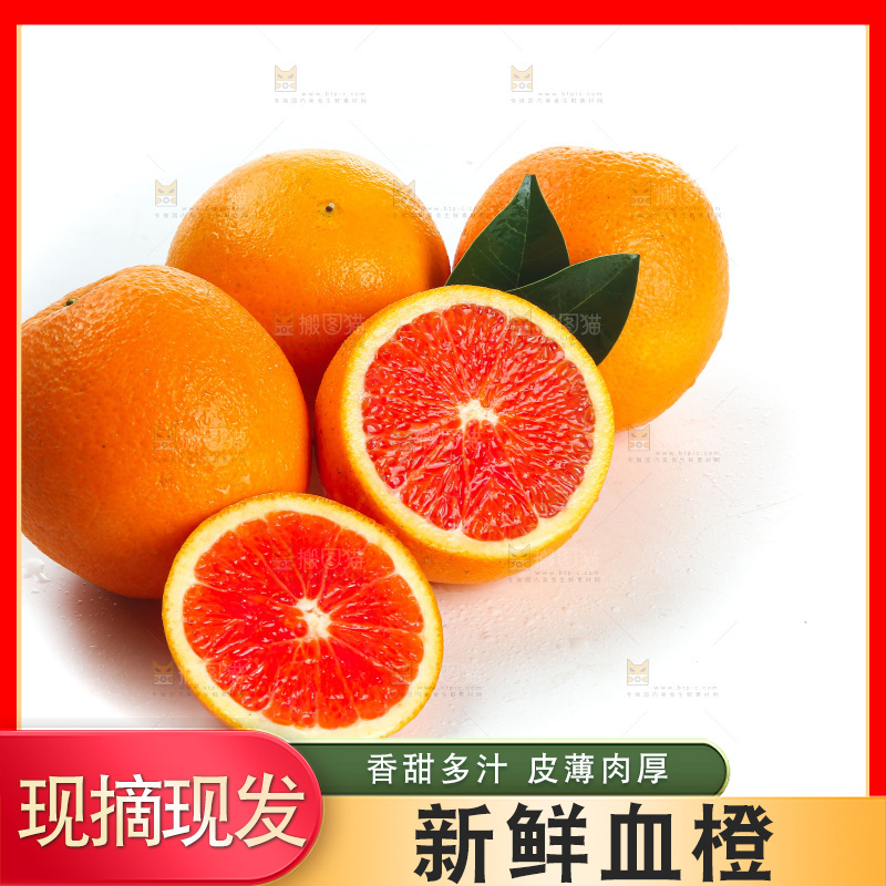 白底上的血橙