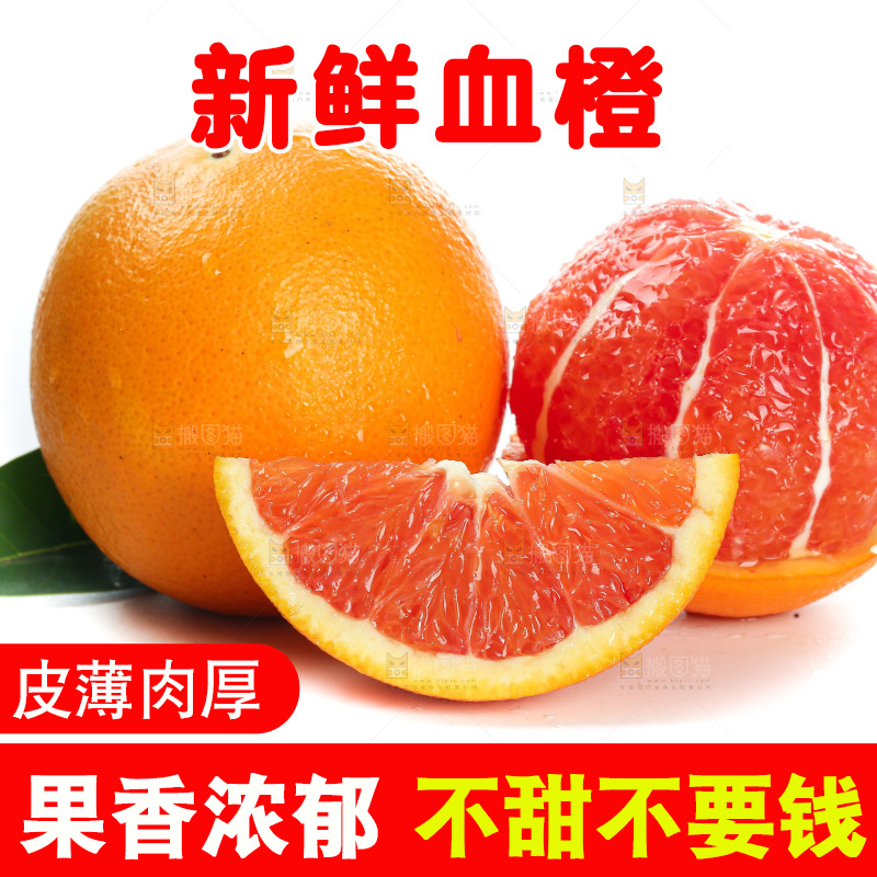 白底上的血橙