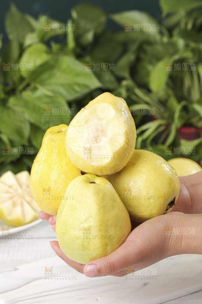 浅底上的奶油芭乐