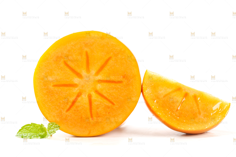 白底上的磨盘柿子