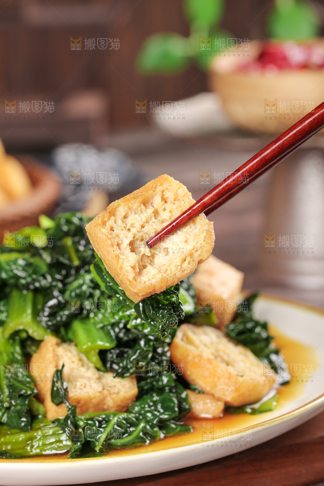 豆泡炒青菜