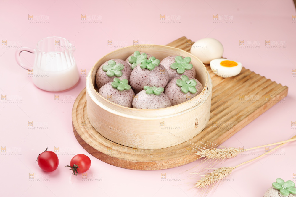 紫薯山竹包