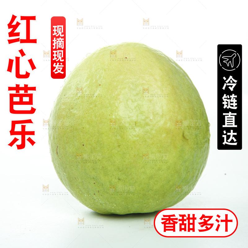 白底上的红心芭乐