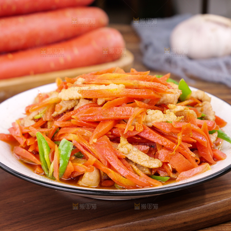 胡萝卜炒肉丝