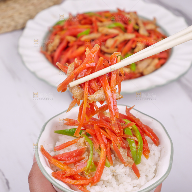 胡萝卜炒肉丝