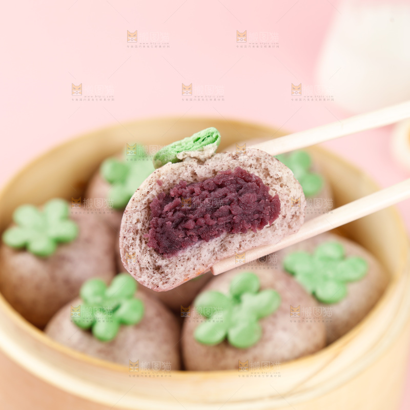 紫薯山竹包