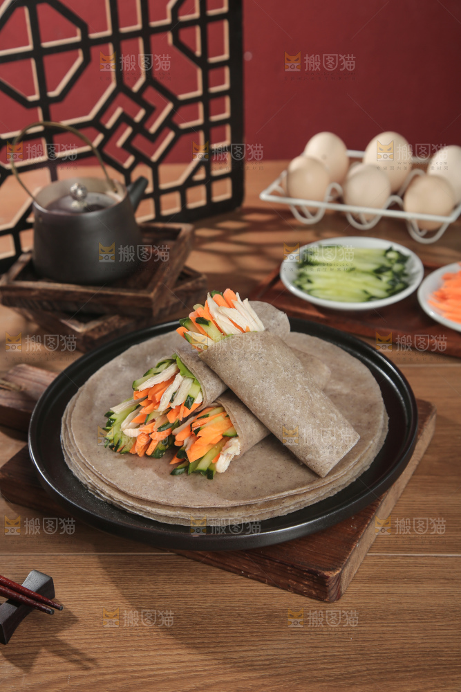 黑全麦卷饼
