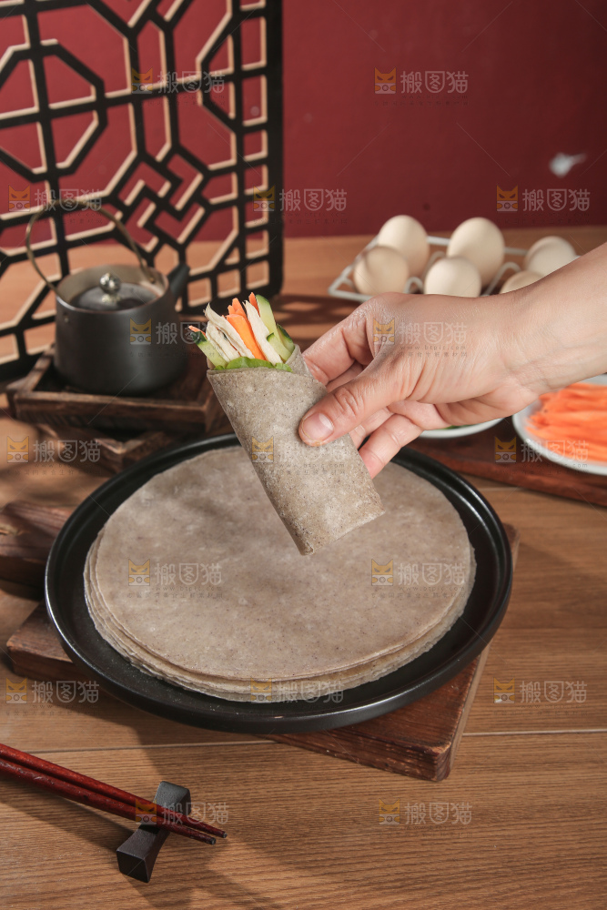 黑全麦卷饼