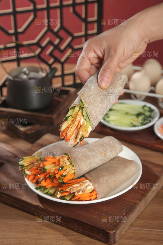 黑全麦卷饼