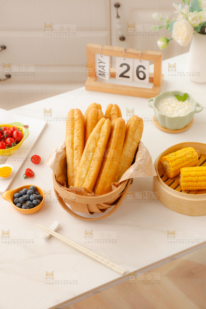 油条玉米羹组合