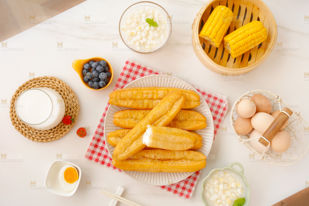 油条玉米羹组合