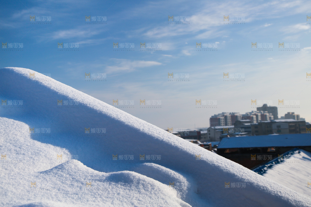 村落雪景下雪