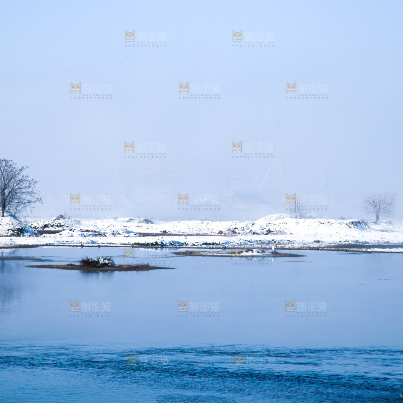 村落雪景下雪
