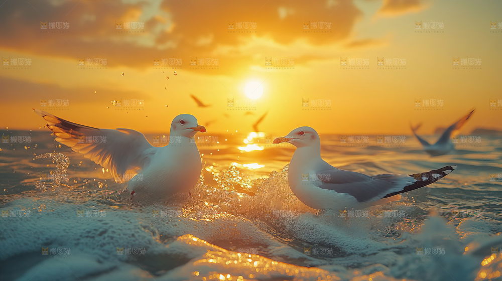 大海 海鸥 纯净 宁静 自然 风景