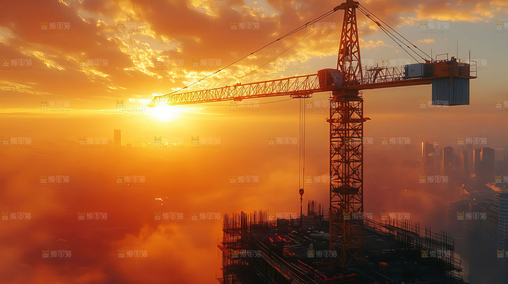 城市建设发展工地工人团队企业概念