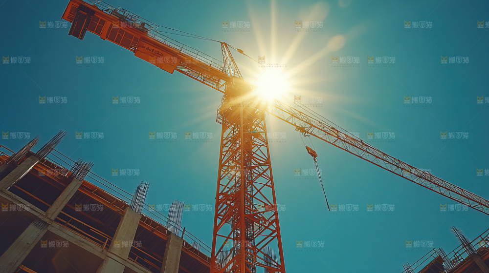 城市建设发展工地工人团队企业概念