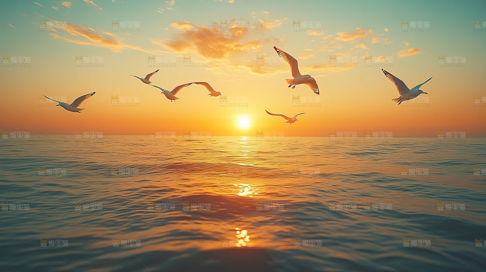 大海 海鸥 纯净 宁静 自然 风景