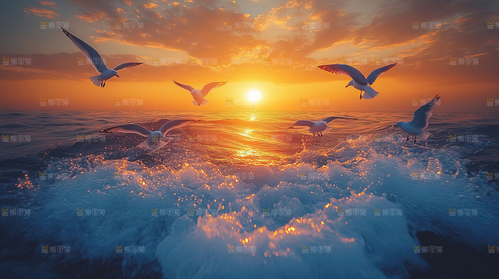 大海 海鸥 纯净 宁静 自然 风景
